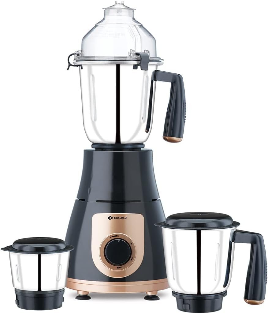 Mixeur-broyeur/extracteur de jus indien GX-3701 750 W avec fonction Nutri-Pro, 3 bocaux, noir