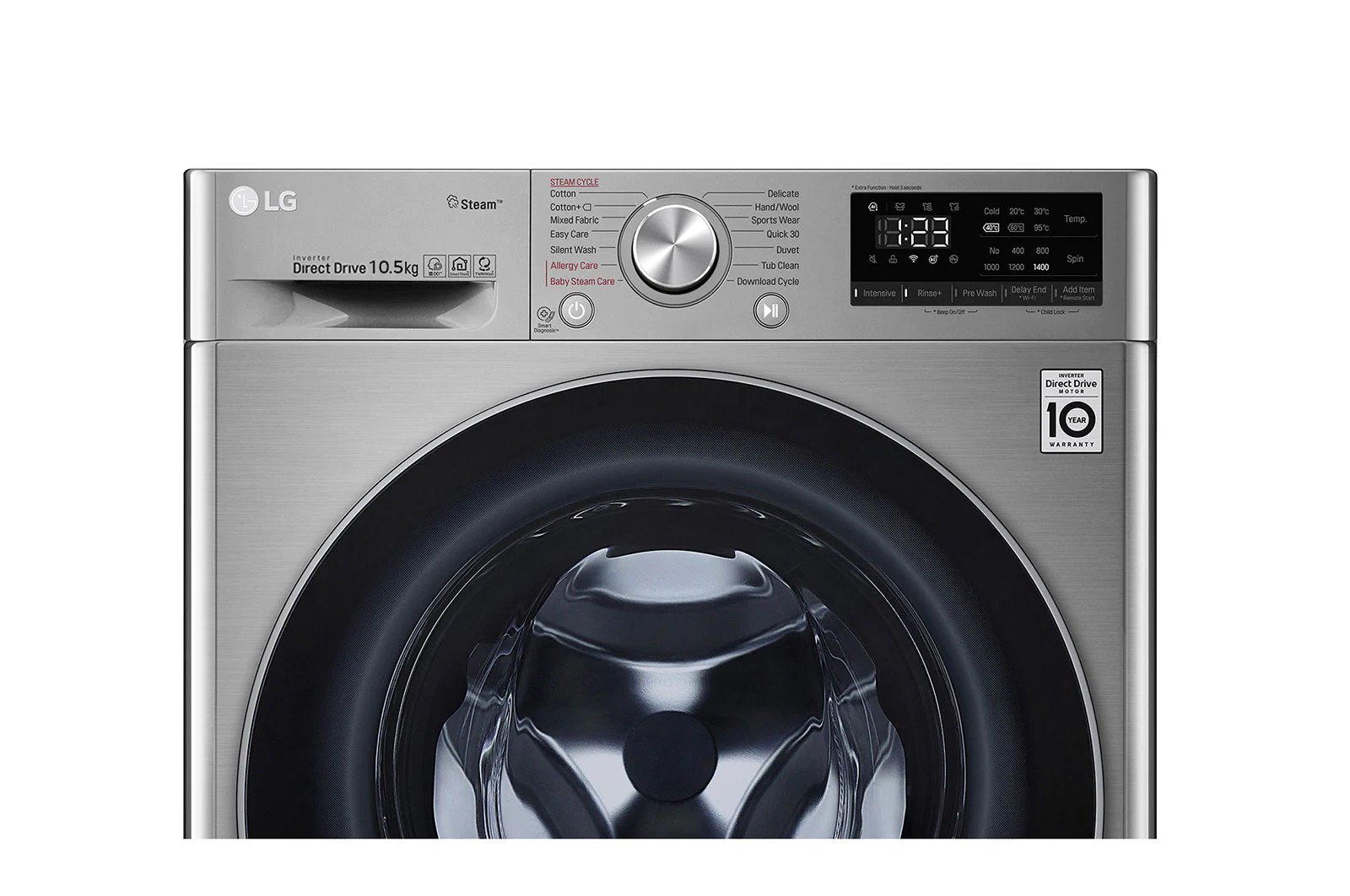 LG F4V5RGP2T – Lave-Linge Séchant Frontale 10,5/7 kg avec AI DD™, Steam™ et TurboWash™