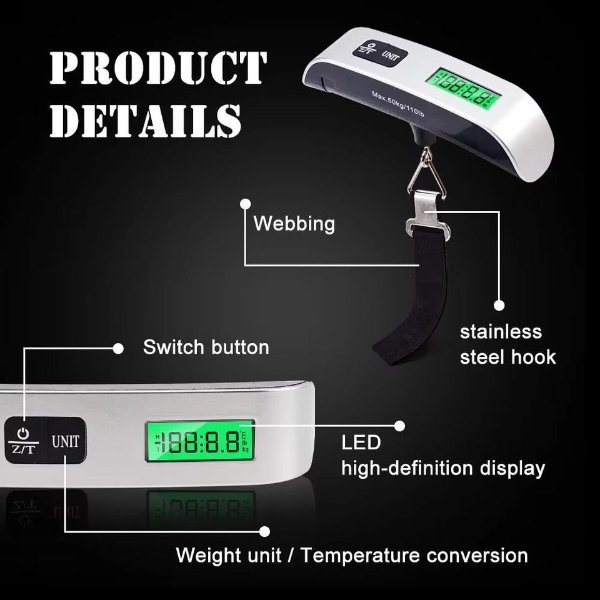 Electronic Luggage Scale NS-38 - digital 50Kg
