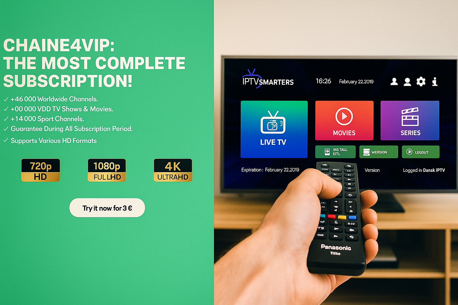 1 Month IPTV Subscription Service