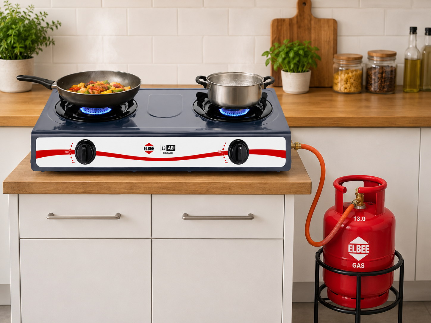 Elbee Two-Burner Automatic Gas Cooker – A21